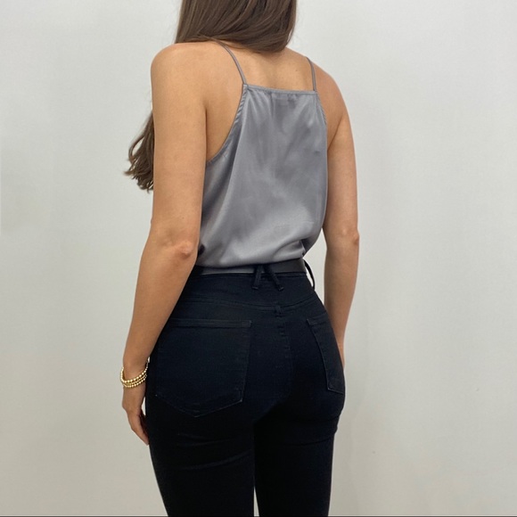 Satin Lace Trimmed V-Neck Cami - Picture 4 of 6